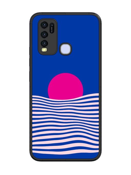 Pink Sunset Over Blue Waves Glossy Soft Edge Case for Vivo Y30