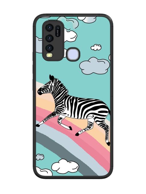 Zebra On A Rainbow Glossy Soft Edge Case for Vivo Y30 Chachhi