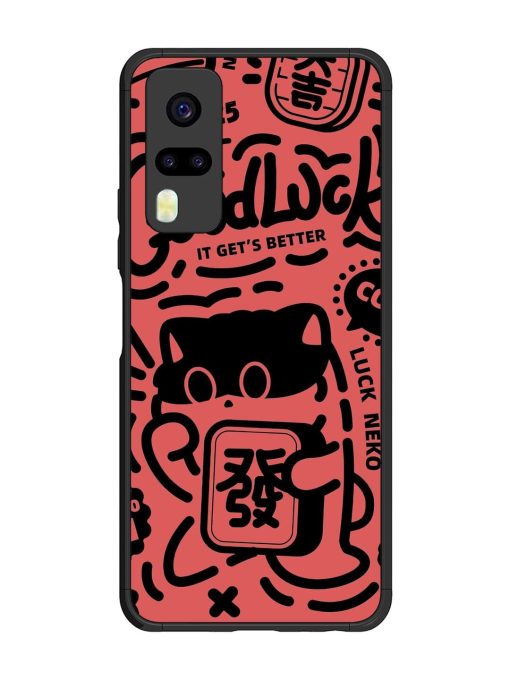 Lucky Cat Doodle Glossy Soft Edge Case for Vivo Y31 Chachhi