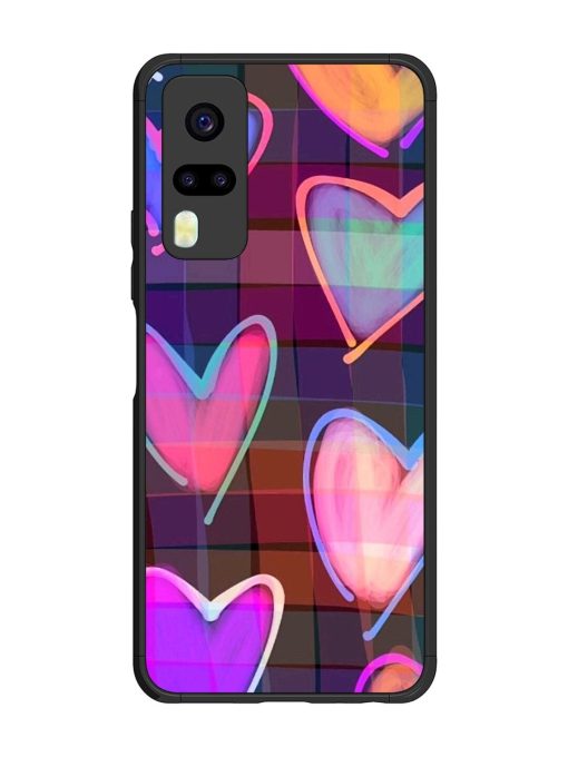 Neon Hearts Glossy Soft Edge Case for Vivo Y31 Chachhi