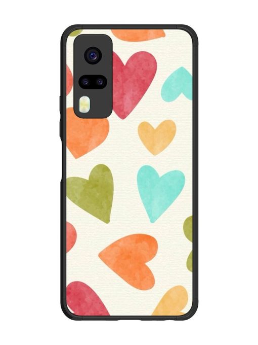 Watercolor Hearts Glossy Soft Edge Case for Vivo Y31 Chachhi