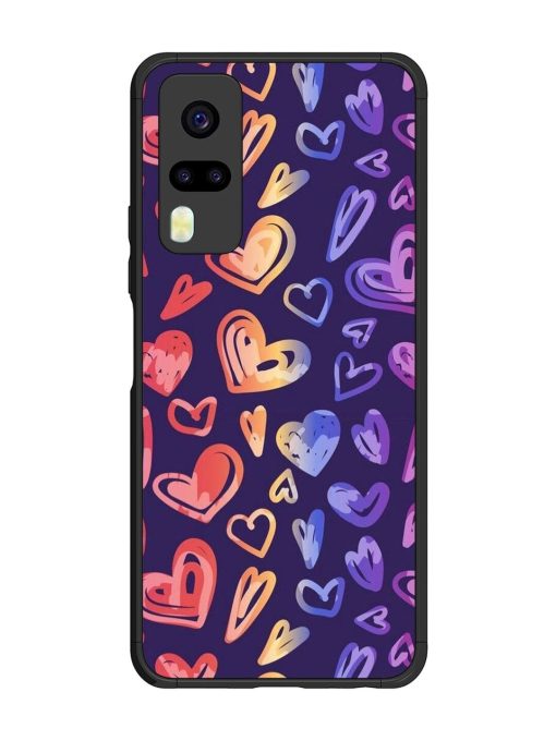 Rainbow Hearts Glossy Soft Edge Case for Vivo Y31 Chachhi