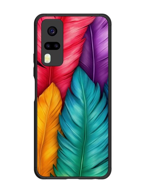 Rainbow Feathers Glossy Soft Edge Case for Vivo Y31 Chachhi