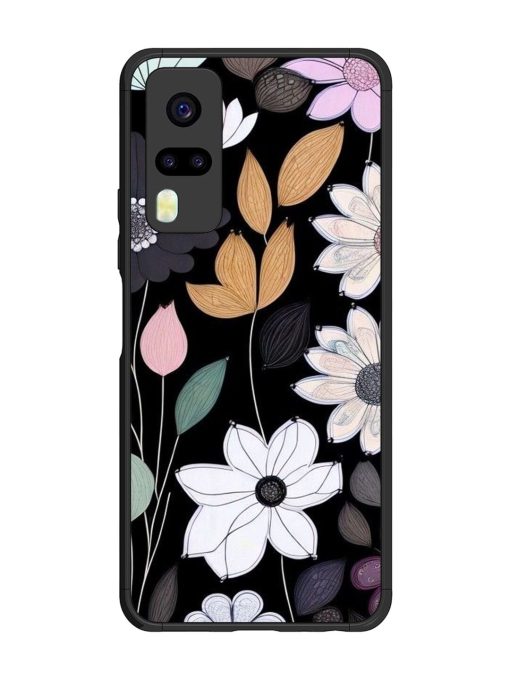 Whimsical Blooms On Black Glossy Soft Edge Case for Vivo Y31 Chachhi