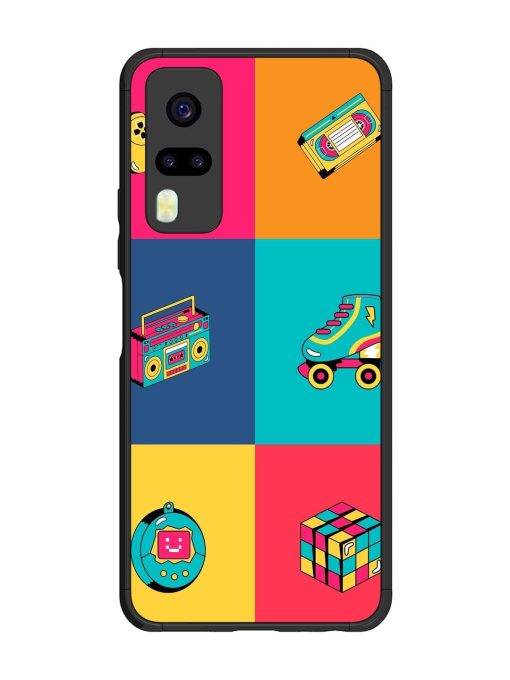 90S Throwback Grid Glossy Soft Edge Case for Vivo Y31 Chachhi