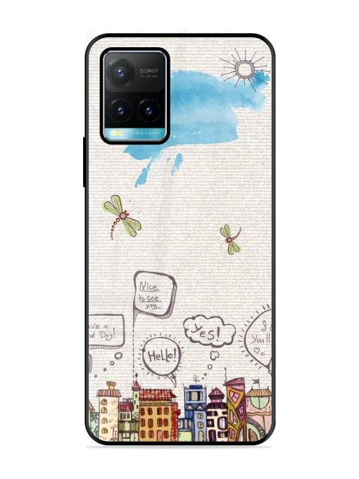 Doodle City Glossy Soft Edge Case for Vivo Y33S Chachhi