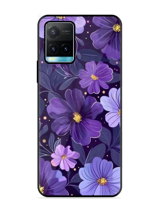 Purple Paradise Glossy Soft Edge Case for Vivo Y33S Chachhi