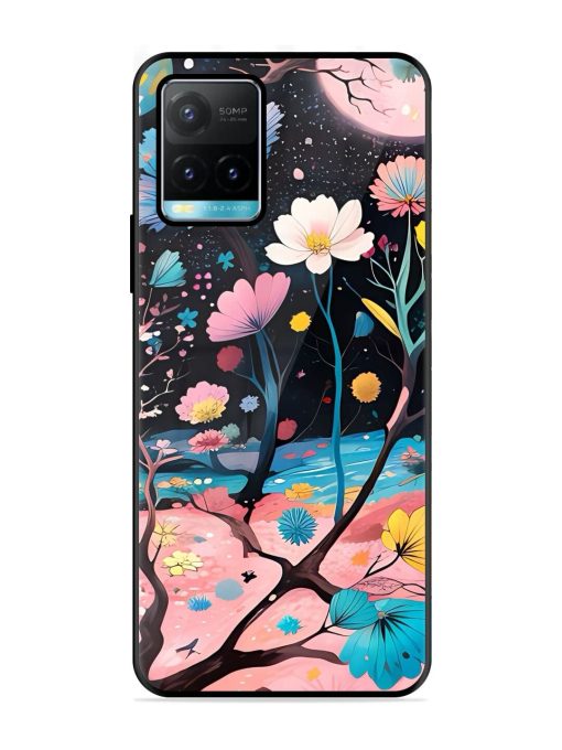 Cosmic Bloom Glossy Soft Edge Case for Vivo Y33S Chachhi