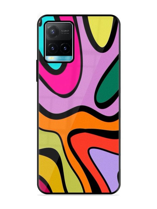 Groovy Swirls Glossy Soft Edge Case for Vivo Y33S Chachhi