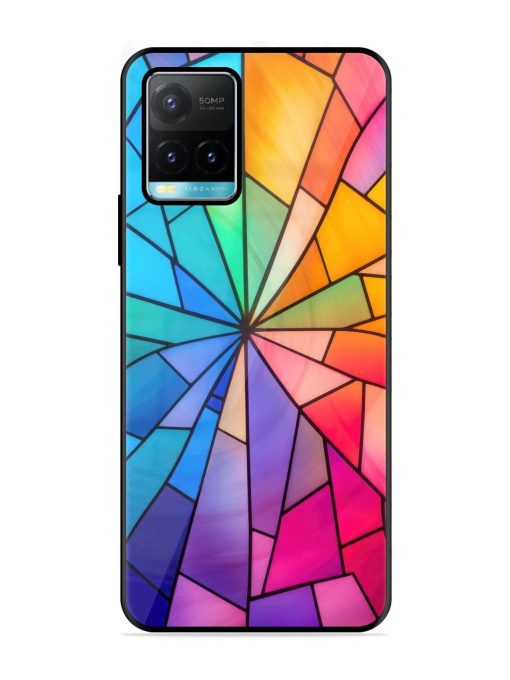 Stained Glass Kaleidoscope Of Colors Glossy Soft Edge Case for Vivo Y33S Chachhi