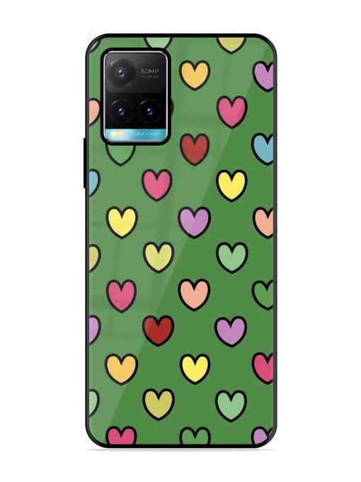 Rainbow Heart Parade Glossy Soft Edge Case for Vivo Y33S Chachhi