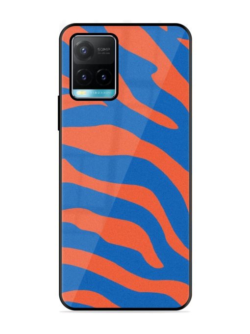 Zebra Stripes In Blue And Orange Glossy Soft Edge Case for Vivo Y33S Chachhi