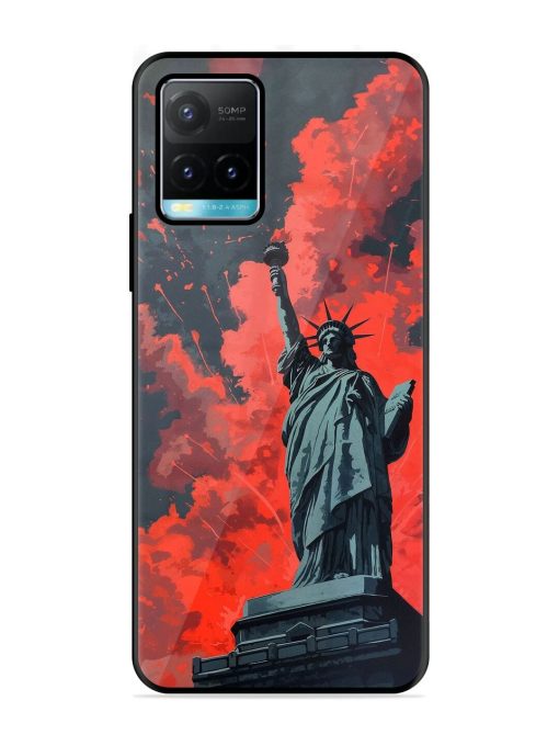 Lady Liberty'S Firework Finale Glossy Soft Edge Case for Vivo Y33T Chachhi