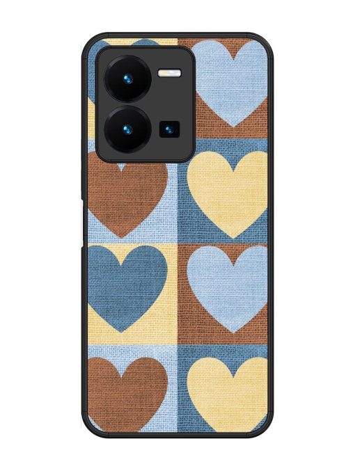 Hearts On Canvas Glossy Soft Edge Case for Vivo Y35 Chachhi