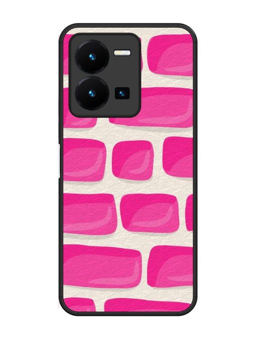 Pink Brick Wall Glossy Soft Edge Case for Vivo Y35 Chachhi