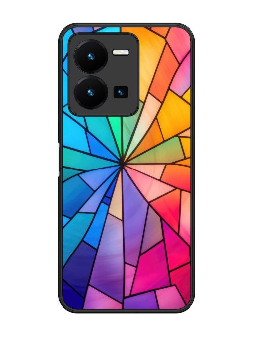 Stained Glass Kaleidoscope Of Colors Glossy Soft Edge Case for Vivo Y35 Chachhi