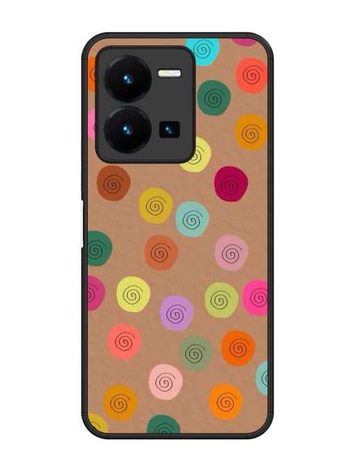 Swirly Dots On Kraft Glossy Soft Edge Case for Vivo Y35 Chachhi