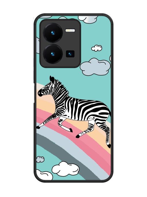 Zebra On A Rainbow Glossy Soft Edge Case for Vivo Y35 Chachhi