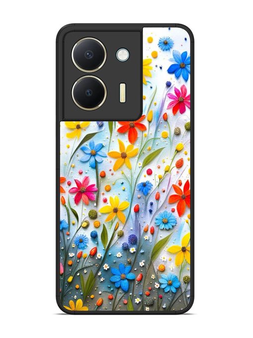 Vibrant Floral Glossy Soft Edge Case for Vivo Y36 Chachhi