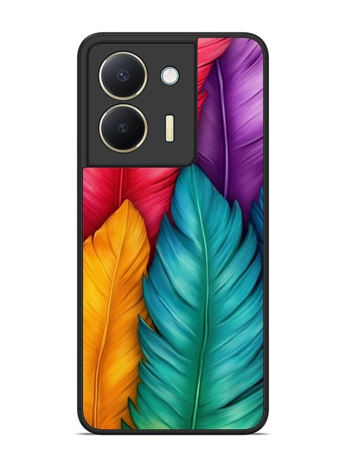 Rainbow Feathers Glossy Soft Edge Case for Vivo Y36 Chachhi