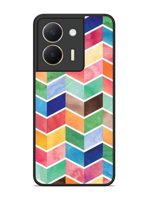 Watercolor Chevron Whimsy Glossy Soft Edge Case for Vivo Y36 Chachhi