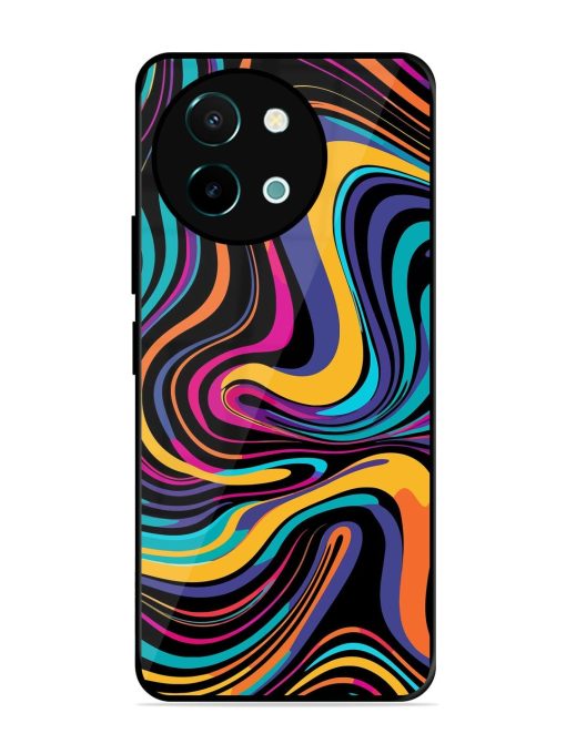 Psychedelic Swirl Glossy Soft Edge Case for Vivo Y38 (5G) Chachhi