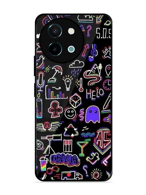 Neon Doodle Glossy Soft Edge Case for Vivo Y38 (5G) Chachhi