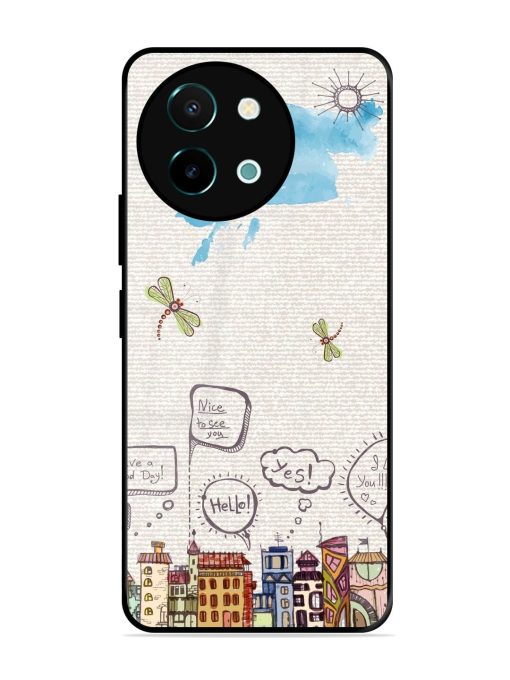 Doodle City Glossy Soft Edge Case for Vivo Y38 (5G) Chachhi