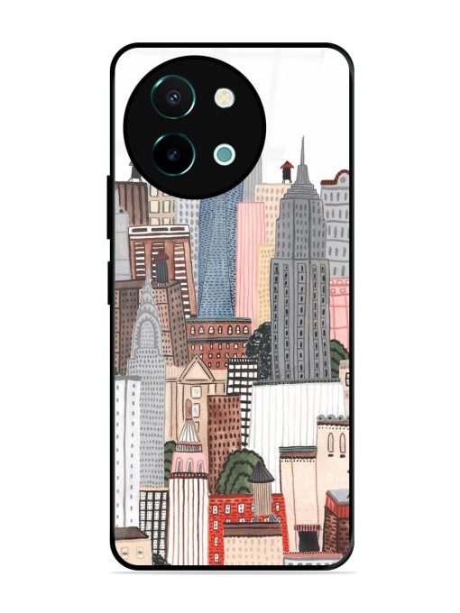 Cityscape Dreams Glossy Soft Edge Case for Vivo Y38 (5G) Chachhi