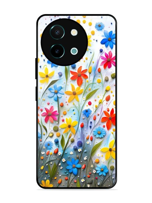 Vibrant Floral Glossy Soft Edge Case for Vivo Y38 (5G) Chachhi