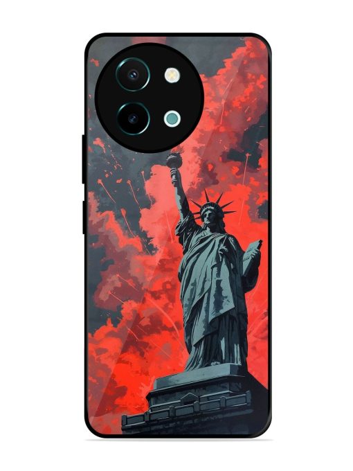 Lady Liberty'S Firework Finale Glossy Soft Edge Case for Vivo Y38 (5G)