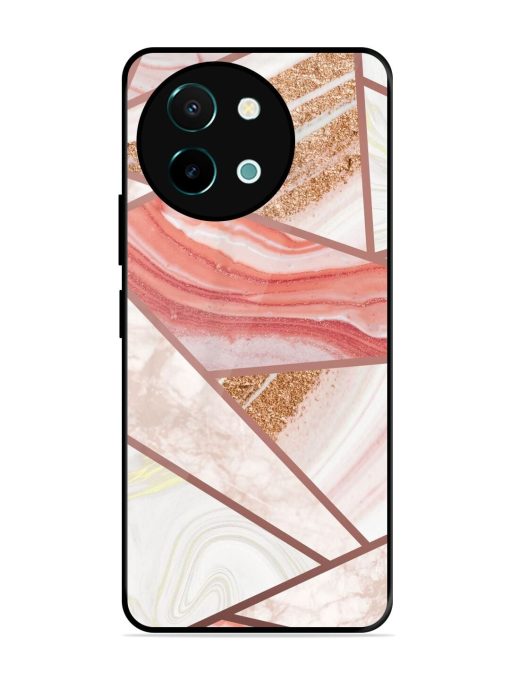 Rosy Mosaic Glossy Soft Edge Case for Vivo Y38 (5G) Chachhi