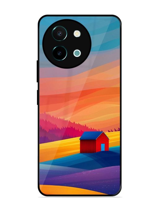 Sunset Solitude Glossy Soft Edge Case for Vivo Y38 (5G) Chachhi