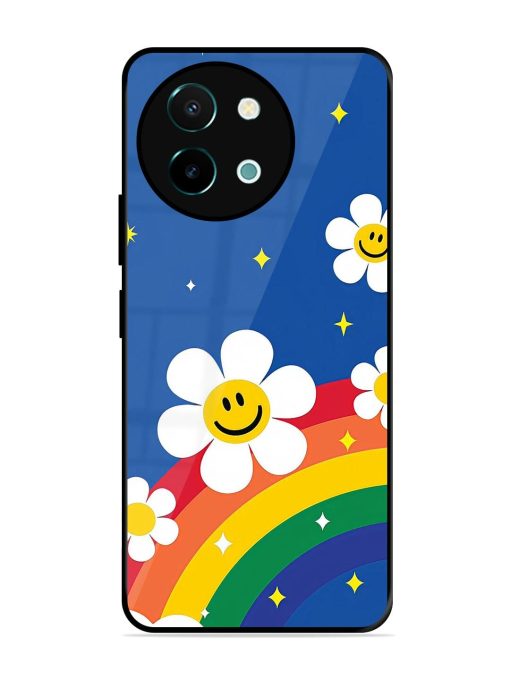 Happy Daisies And Rainbow Sky Glossy Soft Edge Case for Vivo Y38 (5G) Chachhi