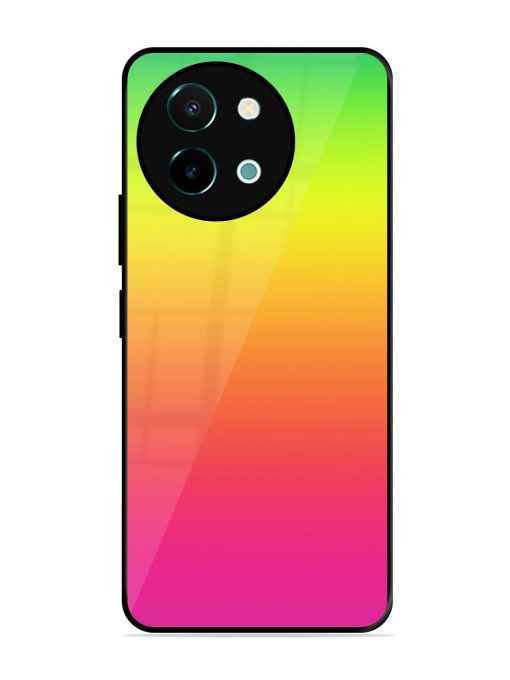 Rainbow Gradient Glossy Soft Edge Case for Vivo Y38 (5G) Chachhi