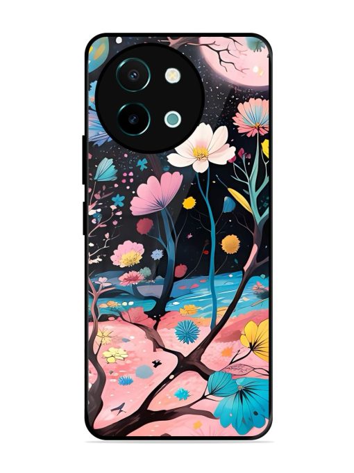 Cosmic Bloom Glossy Soft Edge Case for Vivo Y38 (5G) Chachhi