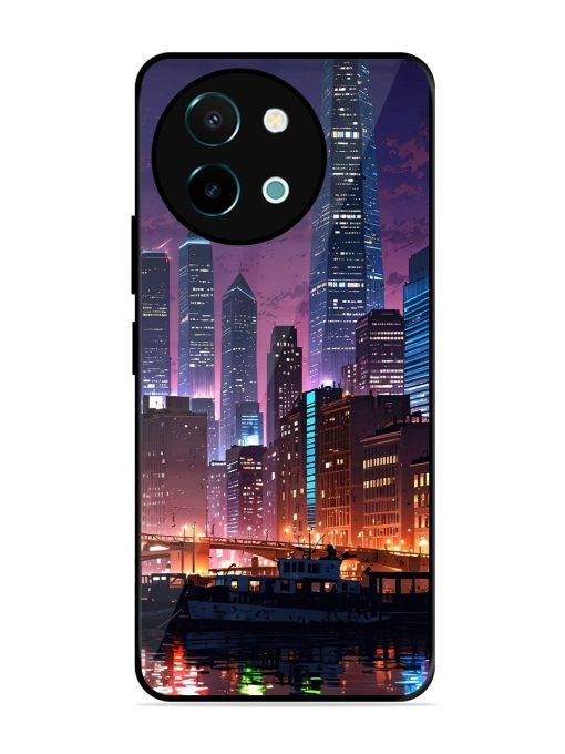 Neon Nightscape Glossy Soft Edge Case for Vivo Y38 (5G) Chachhi