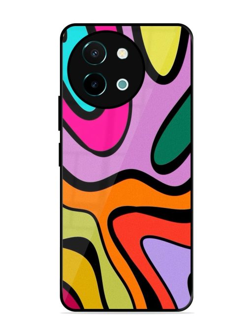 Groovy Swirls Glossy Soft Edge Case for Vivo Y38 (5G) Chachhi