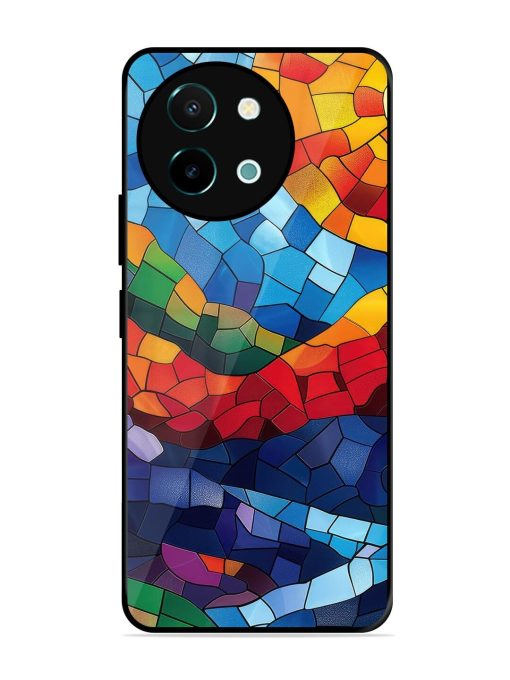 Mosaic Sunset Glossy Soft Edge Case for Vivo Y38 (5G) Chachhi