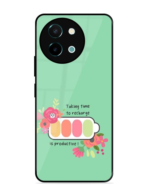 Recharge And Bloom Glossy Soft Edge Case for Vivo Y38 (5G) Chachhi