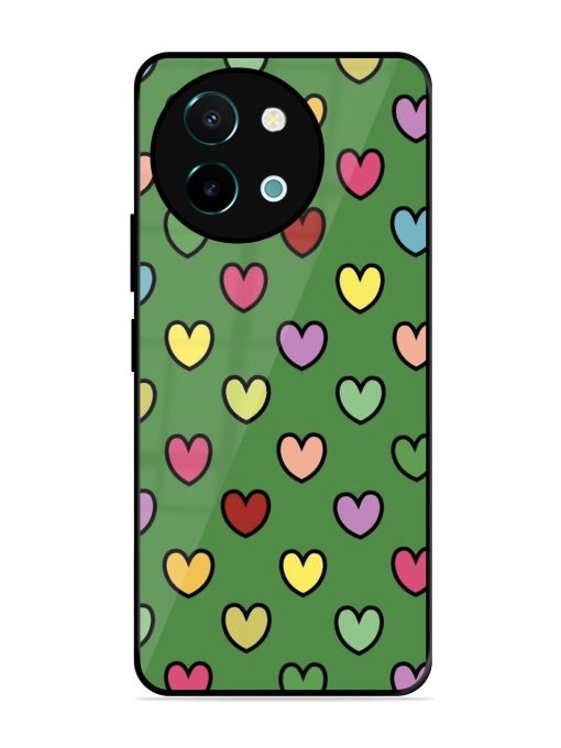 Rainbow Heart Parade Glossy Soft Edge Case for Vivo Y38 (5G) Chachhi