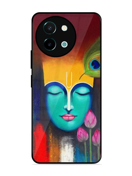 Divine Tranquility: The Face Of Krishna Glossy Soft Edge Case for Vivo Y38 (5G) Chachhi