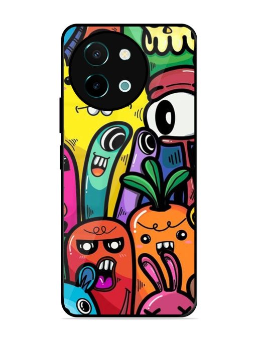 Whimsical Doodle Chaos Glossy Soft Edge Case for Vivo Y38 (5G) Chachhi