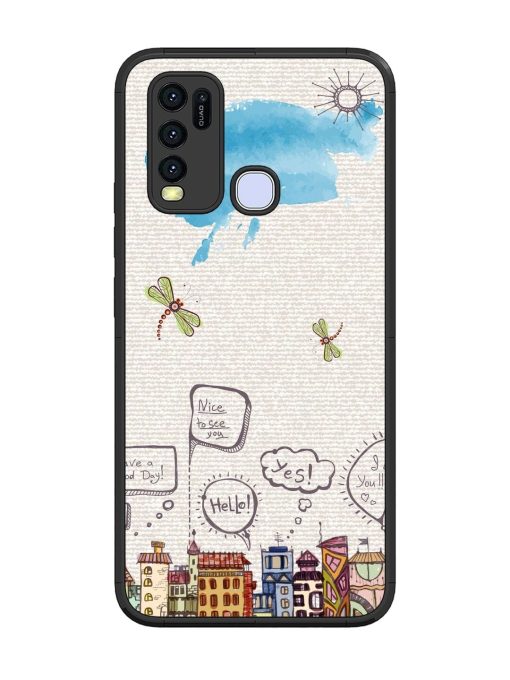 Doodle City Glossy Soft Edge Case for Vivo Y50 Chachhi