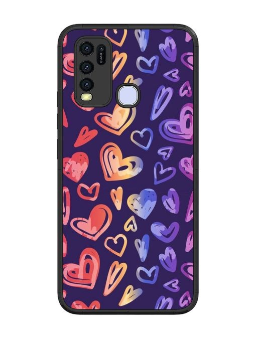 Rainbow Hearts Glossy Soft Edge Case for Vivo Y50 Chachhi