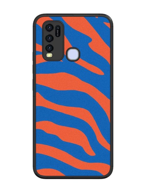 Zebra Stripes In Blue And Orange Glossy Soft Edge Case for Vivo Y50