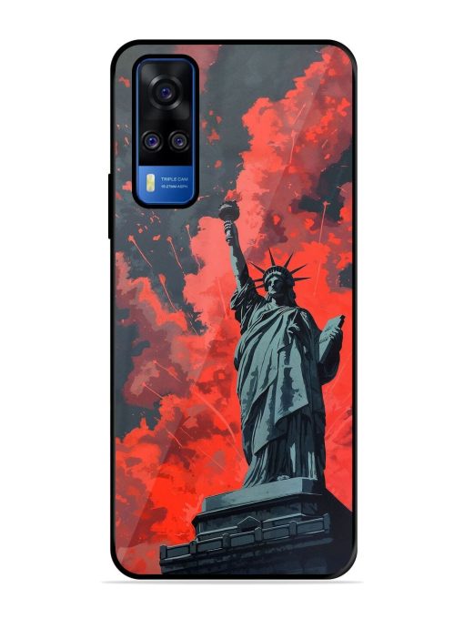 Lady Liberty'S Firework Finale Glossy Soft Edge Case for Vivo Y51A Chachhi