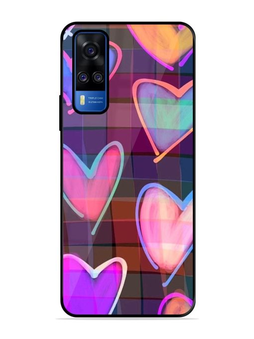 Neon Hearts Glossy Soft Edge Case for Vivo Y51A Chachhi