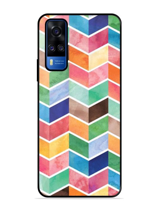 Watercolor Chevron Whimsy Glossy Soft Edge Case for Vivo Y51A Chachhi