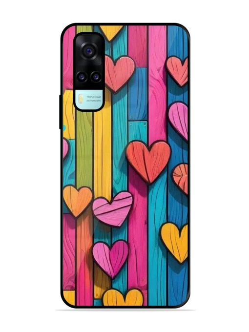 Rainbow Of Hearts Glossy Soft Edge Case for Vivo Y53S Chachhi